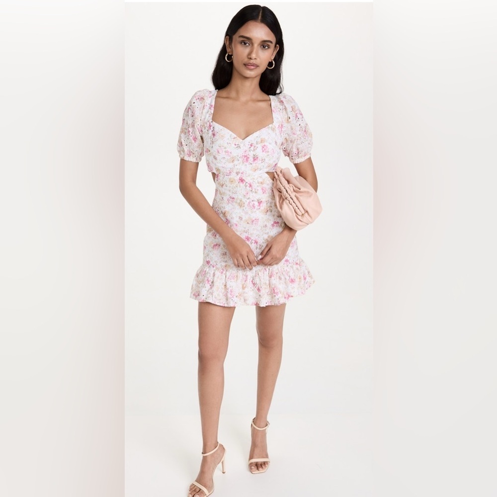 NWT ASTR THE LABEL Dorinne Floral Puff Sleeve Minidress, Size‎ S